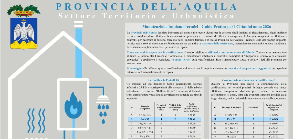 Manutenzione impianti termici - guida pratica per i cittadini